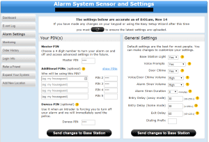 Configuring Simplisafe alarm system sensors and settings