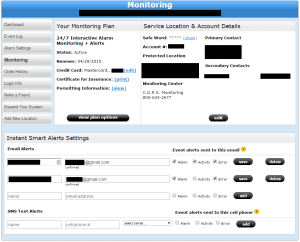 Simplisafe Monitoring Interface