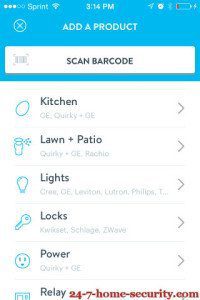 Wink app Smart Device List