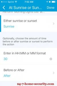 SmartThings Sunrise Changes