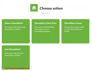 ifttt activity setup for ismartalarm