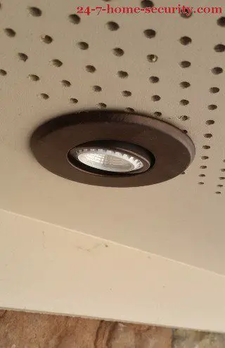 Installed recessed eave lighting